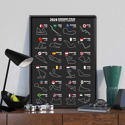 2024 FORMULA 1 CALENDAR POSTER