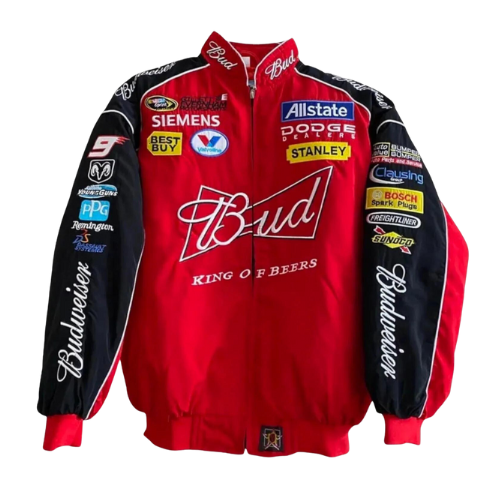 Red Budweiser Vintage Racing Jacket