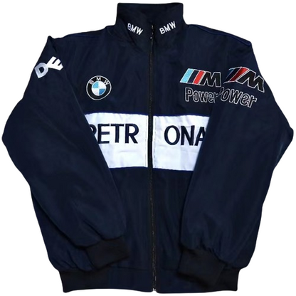 White BMW Vintage Racing Jacket